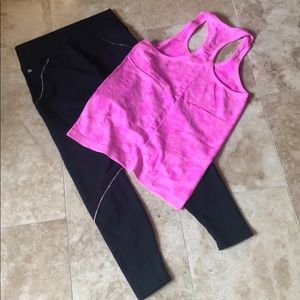 Lululemon Sz 8 tank & Fabletics size M leggings.